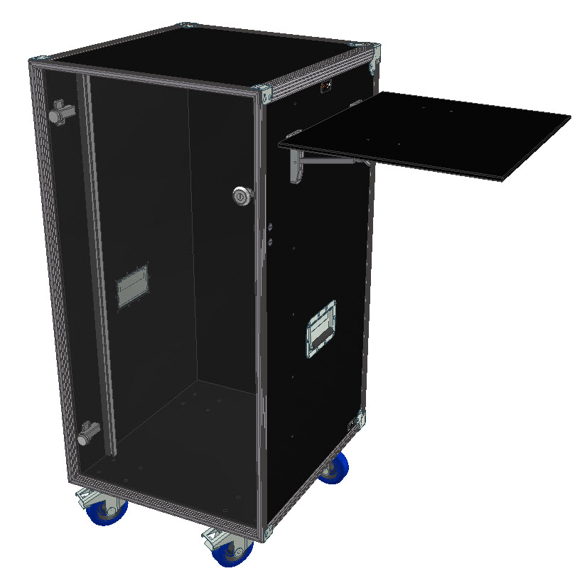 19zoll Rack mit Glastüre und KlappTablar