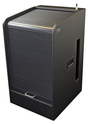 Media/StudioWinkel Rack 14HE RAL9005 Rollo schwarz