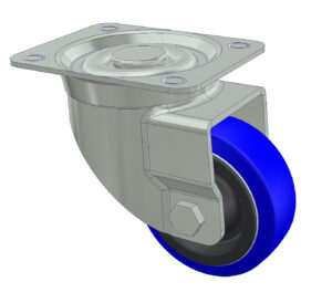 Lenkrolle mit 80mm ungebremst blau