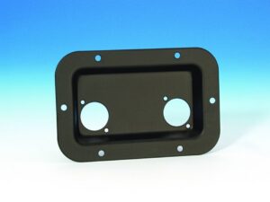 Einbauschale 2  D Serie Buchsen schwarz
