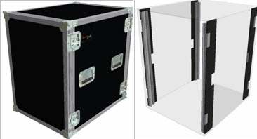 2D 1.2.3 19zoll vorne+hinten Rackschiene