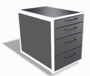 Container mit Gummifüsssen