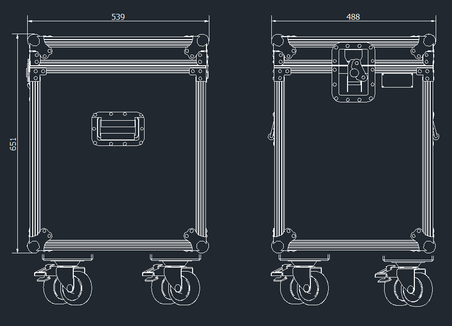 Case für 2x D&B E8 mit Fach