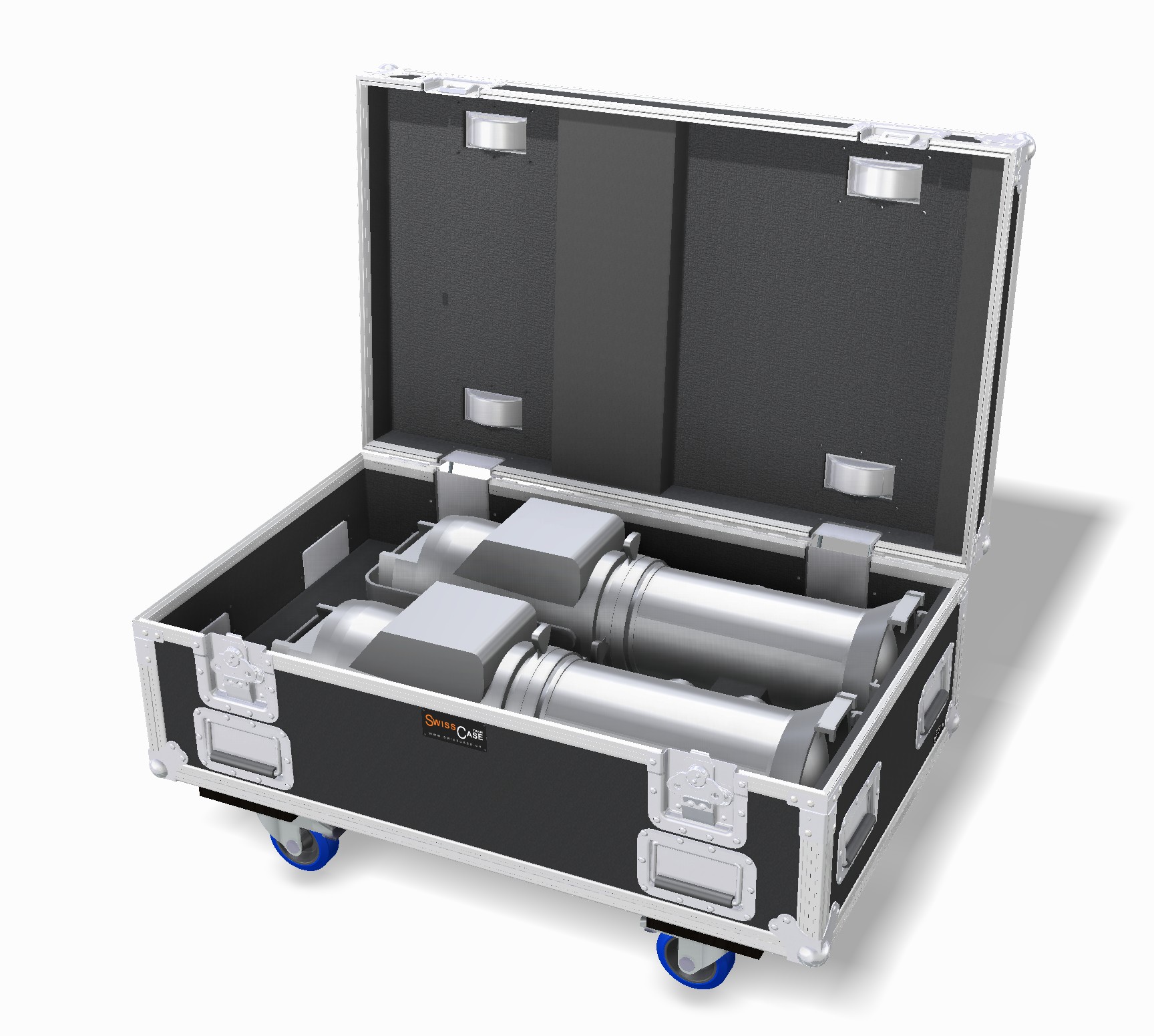 Truhencase mit Schaumstoffausbau für zwei Scheinwerfer