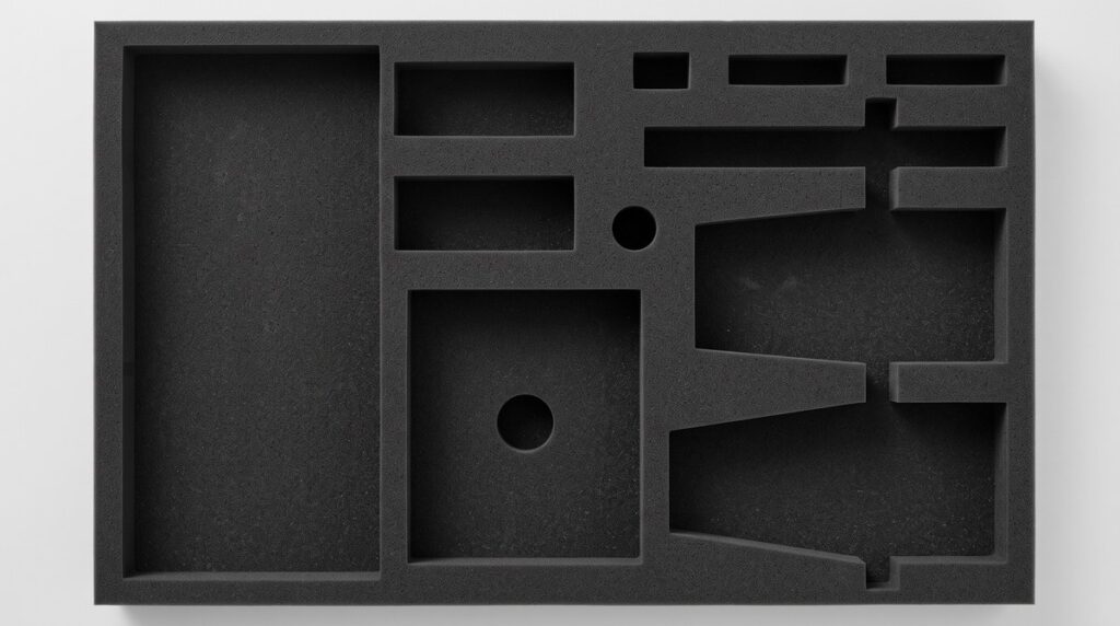 Konturgefrästes Schaumstoff-Inlay für ein Messgerät – SwissCase